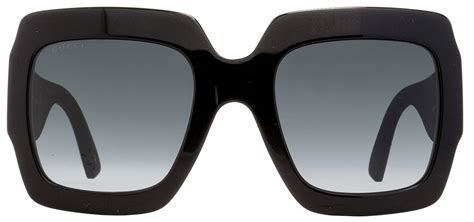 Gucci Square Sunglasses GG0102S 001 Black/Glitter 54mm 